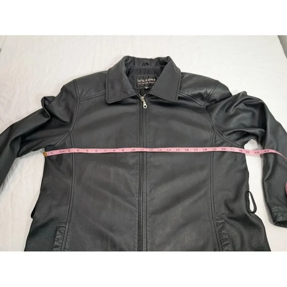 Wilsons Leather jacket women's size XL vintage 90s black moto - Picture 9 of 14